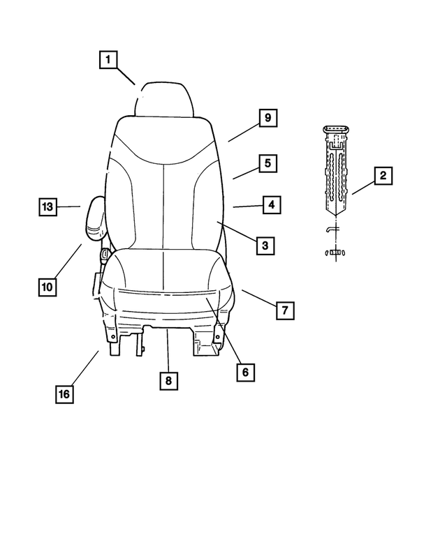 1JB051S3AA - Interior Trim: Front Headrest for Mopar Image