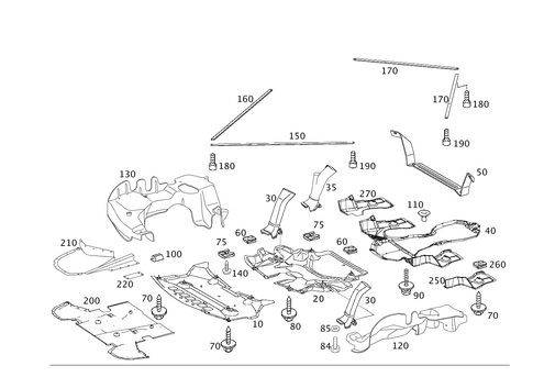 Engine Compartment Panelling, Gasoline Vehicles for 2007 Mercedes-Benz SL55 AMG #0