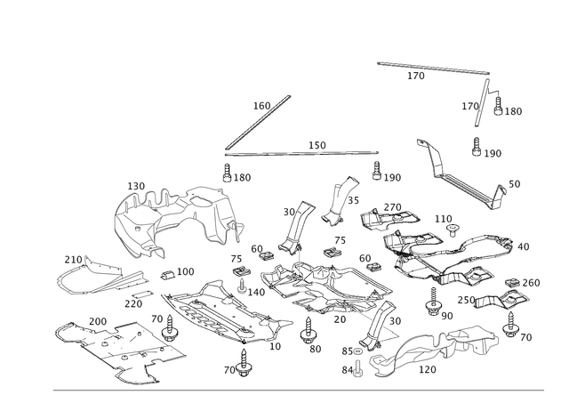 2305240601 - Chassis Sheet Metal/Air Intake: Protective Metal Sheet for Mercedes-Benz: SL500, SL55 AMG, SL550, SL600, SL63 AMG, SL65 AMG Image image