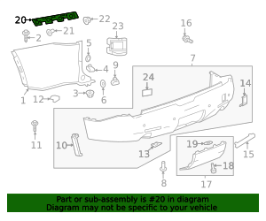 2018-2024 Chevrolet Rear Passenger Side Bumper Fascia Guide 23165965 GM ...