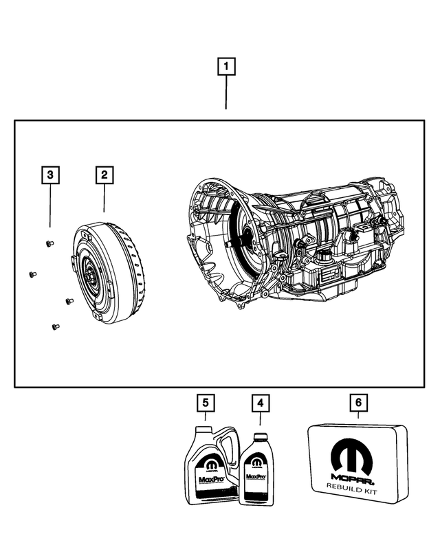 R8051224AD - : With Torque Converter Transmission Kit, Remanufactured for Mopar Image
