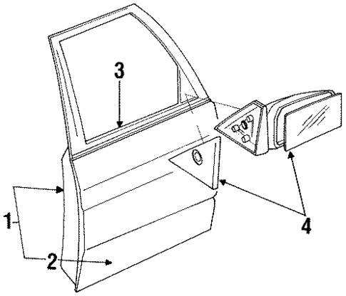 Door & Components for 1991 Mazda Protege #0