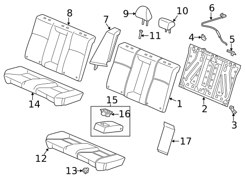 Rear Seat Components for 2016 Honda Accord #0