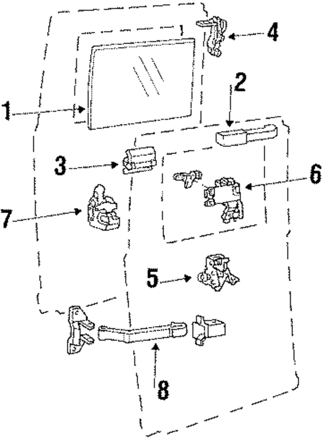 D5UZ1142006A - Body: Glass for Ford: E-150 Econoline, E-150 Econoline Club Wagon, E-250 Econoline, E-250 Econoline Club Wagon, E-350 Econoline, E-350 Econoline Club Wagon Image