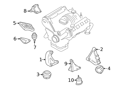 Engine & Trans Mounting for 1997 Audi A8 Quattro #0