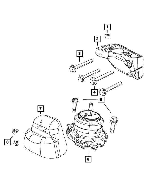 6102019 - 3.6L Gas; Engine: Hex Head Bolt And Washer, Mounting for Mopar Image