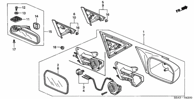 Mirror (Fixed) for 2002 Honda Civic #0