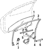 F3LY6321410A - Body: Door Glass for Lincoln: Mark VIII Image