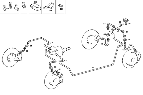 Brake Lines for 1985 Mercedes-Benz 380SE #1