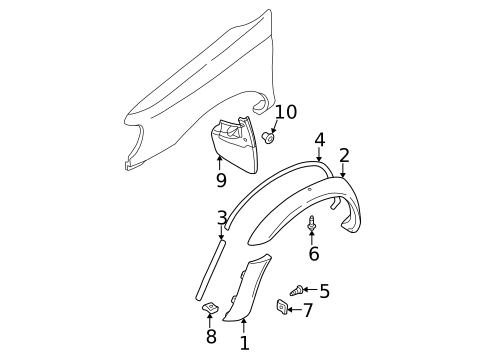 Exterior Trim - Fender for 2000 Nissan Xterra #0