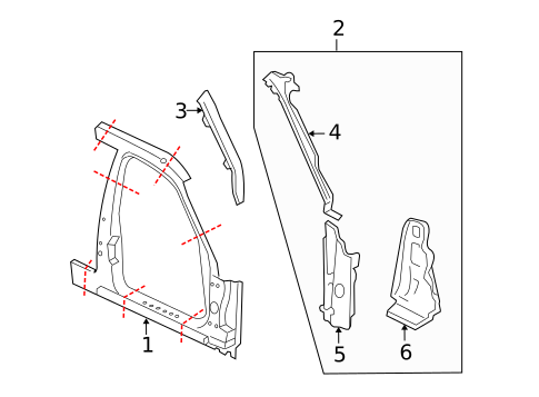 Hinge Pillar for 2003 Ford Crown Victoria #0