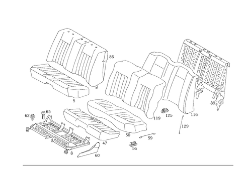 Central Seat for 1988 Mercedes-Benz 260E #1