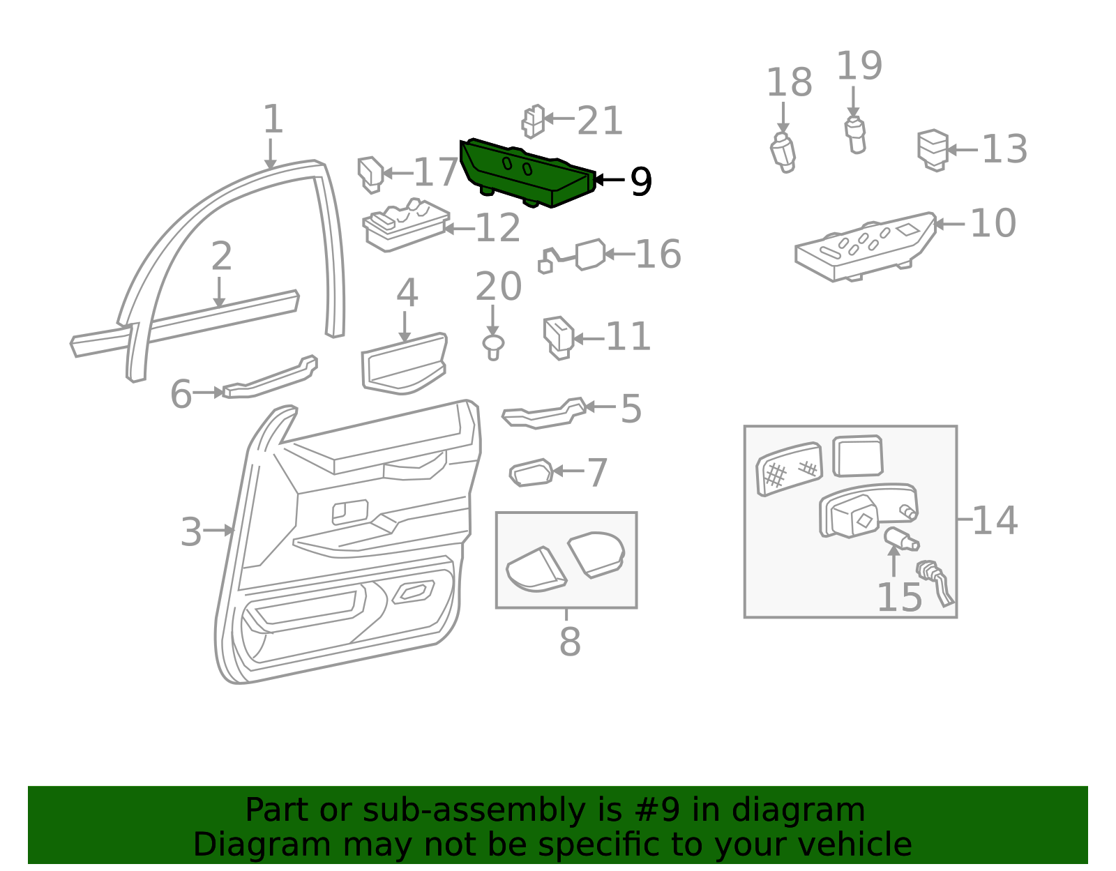 2003-2005 Ford Door Window Switch Bezel 3W7Z-14527-BAE | QuirkParts