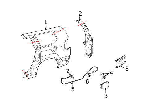 Quarter Panel & Components for 2006 Lexus GX470 #0