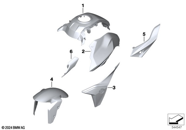 46635B4A0D5 - Body Equipment: Tank Cover, Center - Lightwhite uni for BMW-Motorrad Image image