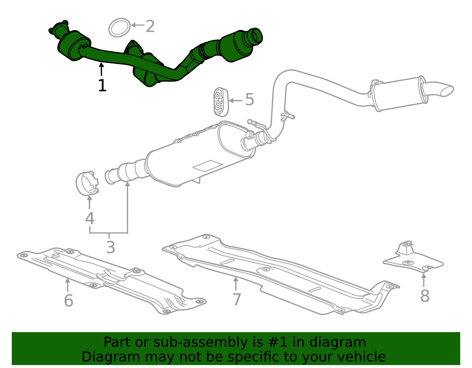 2015-2020 GM Three-Way Catalytic Converter with Exhaust Pipe 19420265 ...