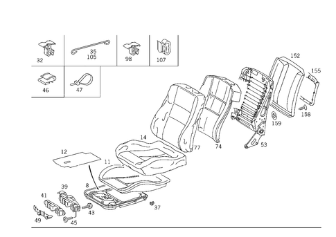 Front Seat and Headrest for 1997 Mercedes-Benz C280 #0