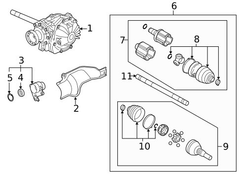 Carrier & Front Axles for 2005 Cadillac SRX #0