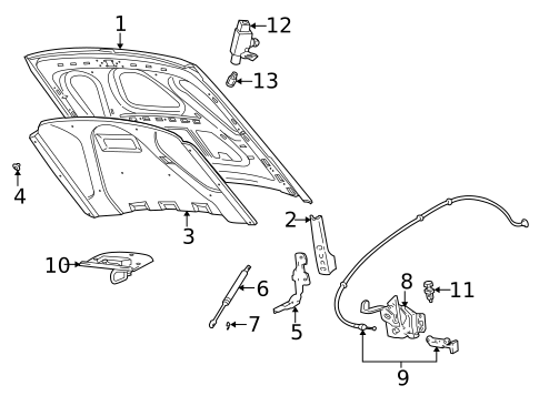 Hood & Components for 2010 Ford Crown Victoria #0