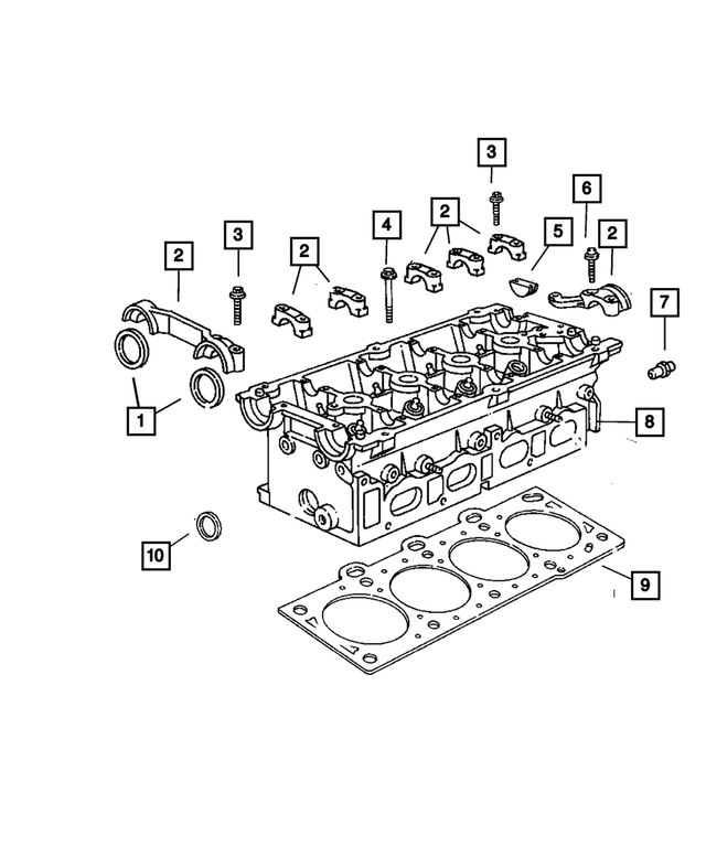 R8249421AA - Engine 2.4L Four Cylinder: Cylinder Head for Chrysler: PT Cruiser, Sebring, Voyager | Dodge: Caravan, Neon, Stratus | Jeep: Liberty, Wrangler Image