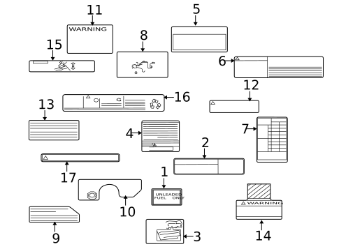Labels for 2002 Mitsubishi Montero #0