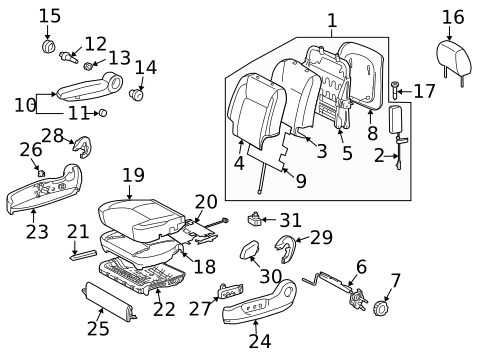 Front Seat Components for 2004 Toyota Sienna #1