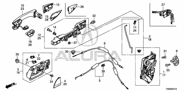 Front Door Locks - Outer Handle for 2013 Acura ILX #0