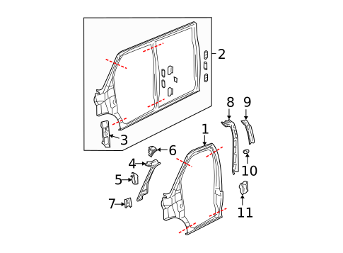 Hinge Pillar for 2017 GMC Savana 2500 #0
