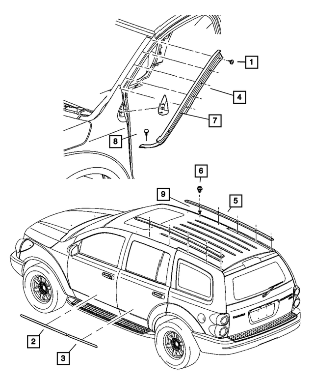 55362540AD - Body Sheet Metal Except Doors: Roof Rail, Right for Mopar Image image