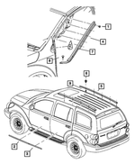 55362540AD - Body Sheet Metal Except Doors: Roof Rail, Right for Dodge: Durango Image