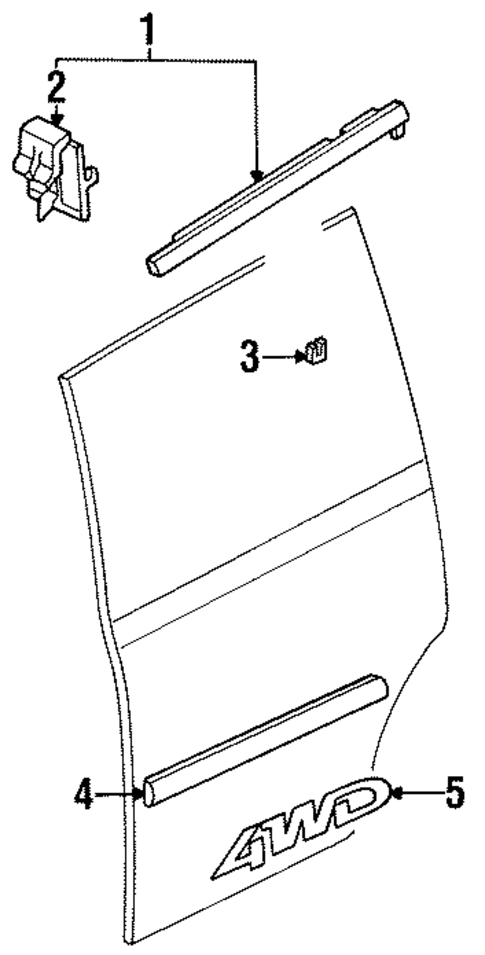 Exterior Trim - Rear Door for 1997 Mazda MPV #0