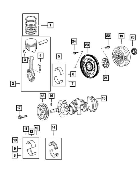 Crankshaft, Piston and Torque Converter for 2007 Chrysler Pacifica #0