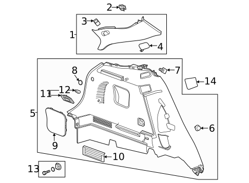 Interior Trim - Quarter Panels for 2021 Chevrolet Trailblazer #0