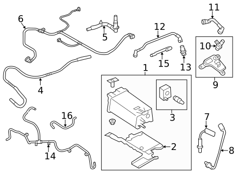 Evaporative System for 2016 Lincoln MKS #0