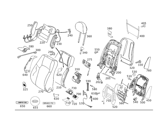 4639101650 - Driver Seat: Padding for Mercedes-Benz: G55 AMG, G550 Image image