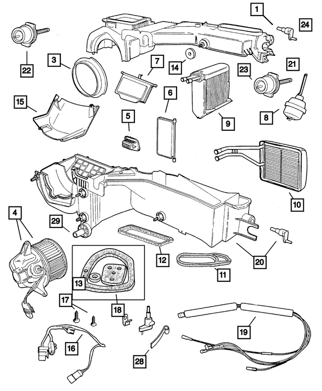 « 5066798AA – Air Conditioning &amp; Heater : Climatisation Et Chauffage - Haut Boitier, Supérieur pour Mopar Image »