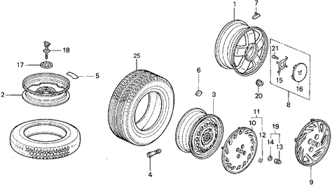 Wheels for 1996 Honda Civic del Sol #0