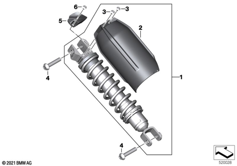 Spring Strut, Mounted Parts for 2022 BMW-Motorrad CE #1