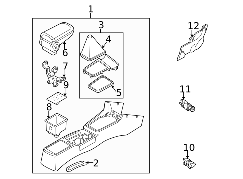 Center Console for 2003 Kia Spectra #0