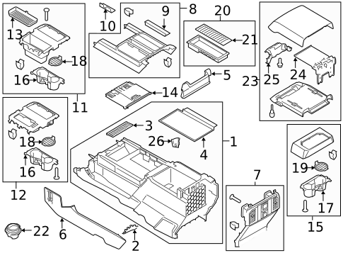 Front Console for 2015 Ford F-150 #1