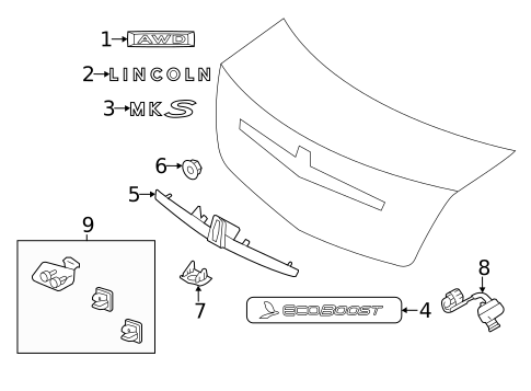 Exterior Trim - Trunk for 2010 Lincoln MKS #0