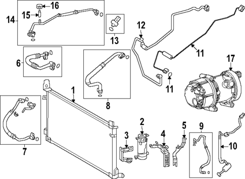 Condenser, Compressor & Lines for 2025 Lexus RX450h+ #1