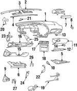25603699 - Body: Glove Box Door Striker for Oldsmobile: Aurora | Pontiac: Grand Prix Image