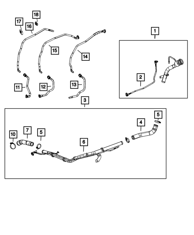 68413327AD - Fuel and Accelerator Pedal: Fuel Filler Tube for Mopar Image image