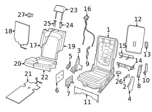 Second Row Seats for 2023 Volkswagen Atlas #1