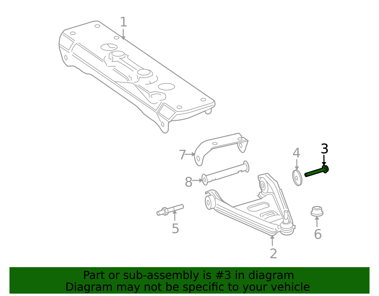 Genuine OEM Lower Control Arm Bolt | 000000005254 | Fits Select 2008 ...