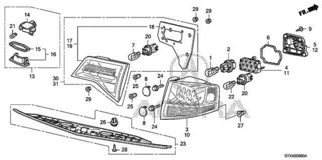 Taillight - License Light for 2007 Acura MDX #0