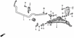 90117SM4003 - Chassis: BOLT, FR. SHOCK ABSORBER LOCK (10X44) for Acura Image