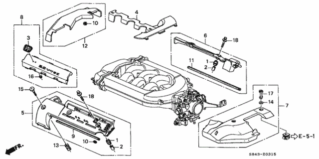 Intake Manifold Cover (V6) (1) for 1998 Honda Accord #0