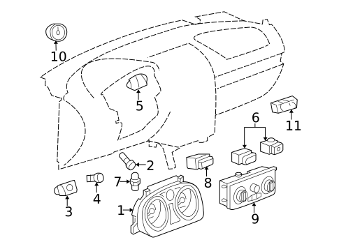 Cluster & Switches for 2007 Chevrolet Cobalt #0